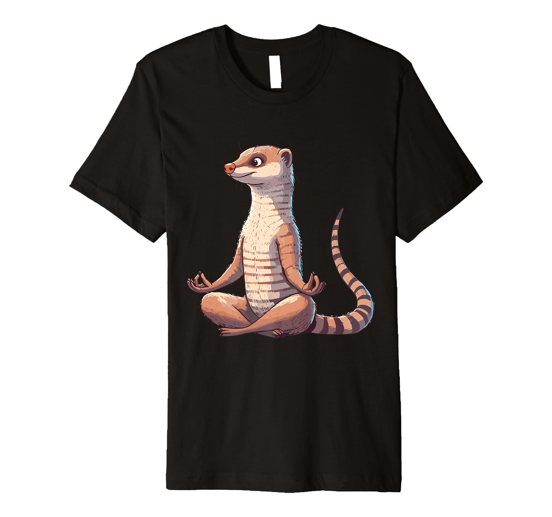 Meditation Mongoose Yoga Pose Relaxing T-Shirt - Custom Art Print Unisex - T-Shirt, Sweatshirt, Hoodie