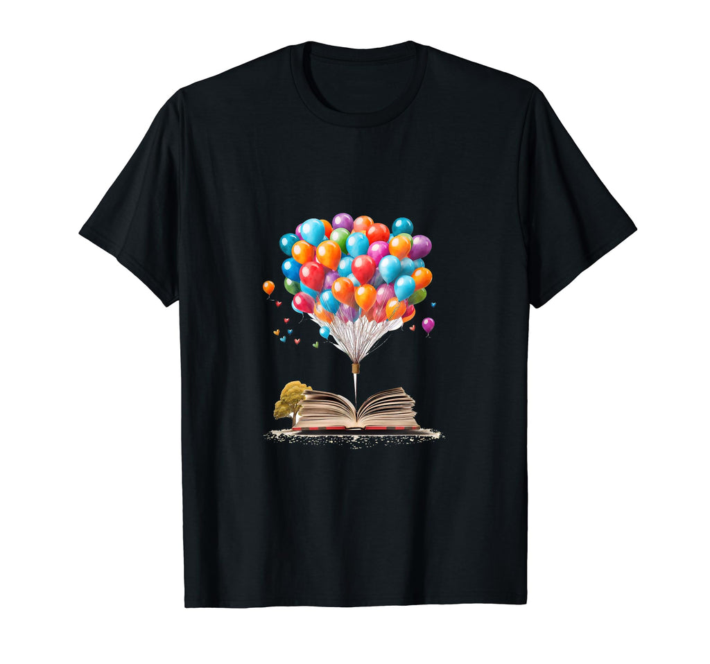 Book Colorful Balloons Bookworm Reader T-Shirt - Fun Novelty Design Unisex - T-Shirt, Sweatshirt, Hoodie