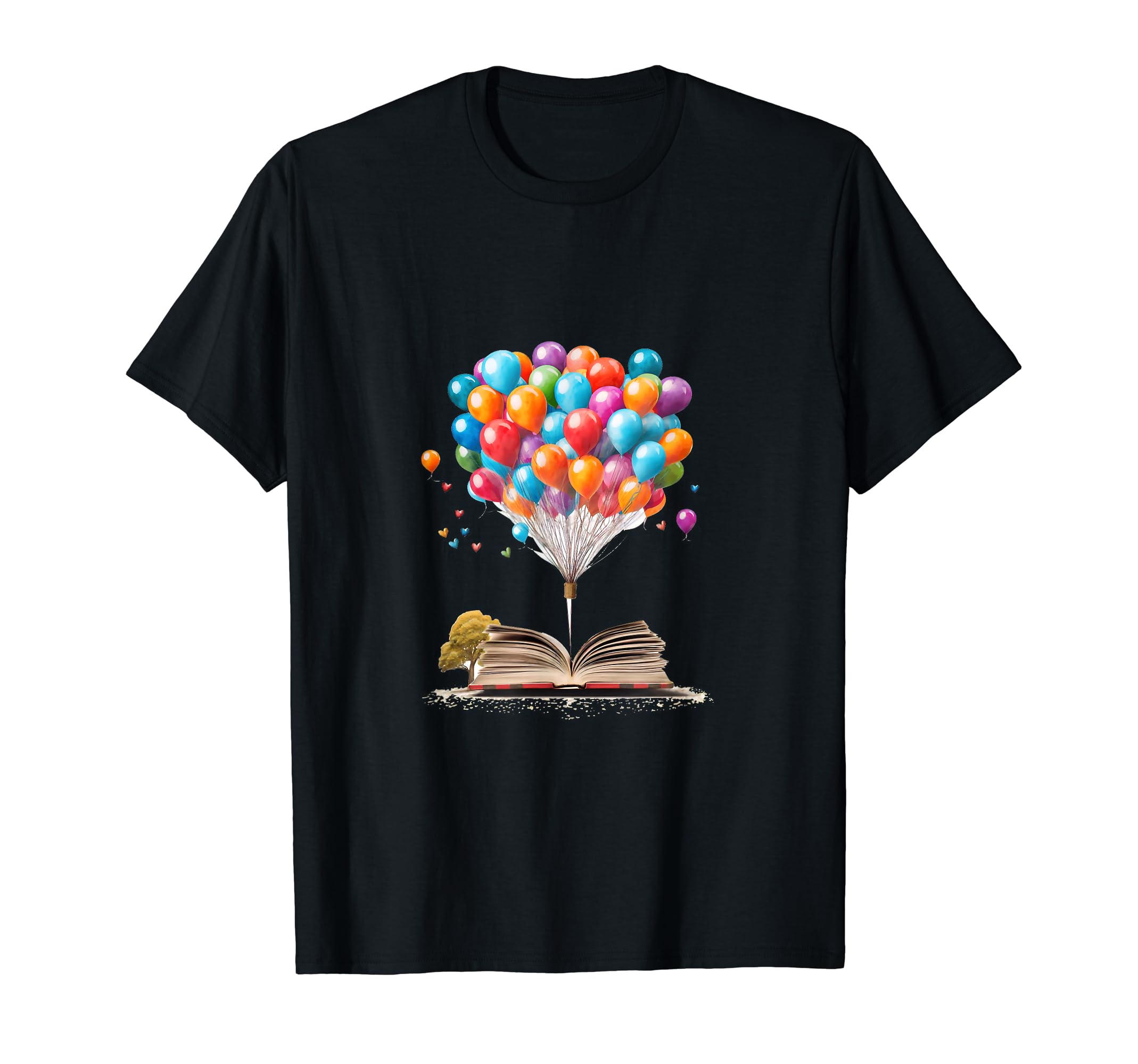 Book Colorful Balloons Bookworm Reader T-Shirt - Fun Novelty Design Unisex - T-Shirt, Sweatshirt, Hoodie