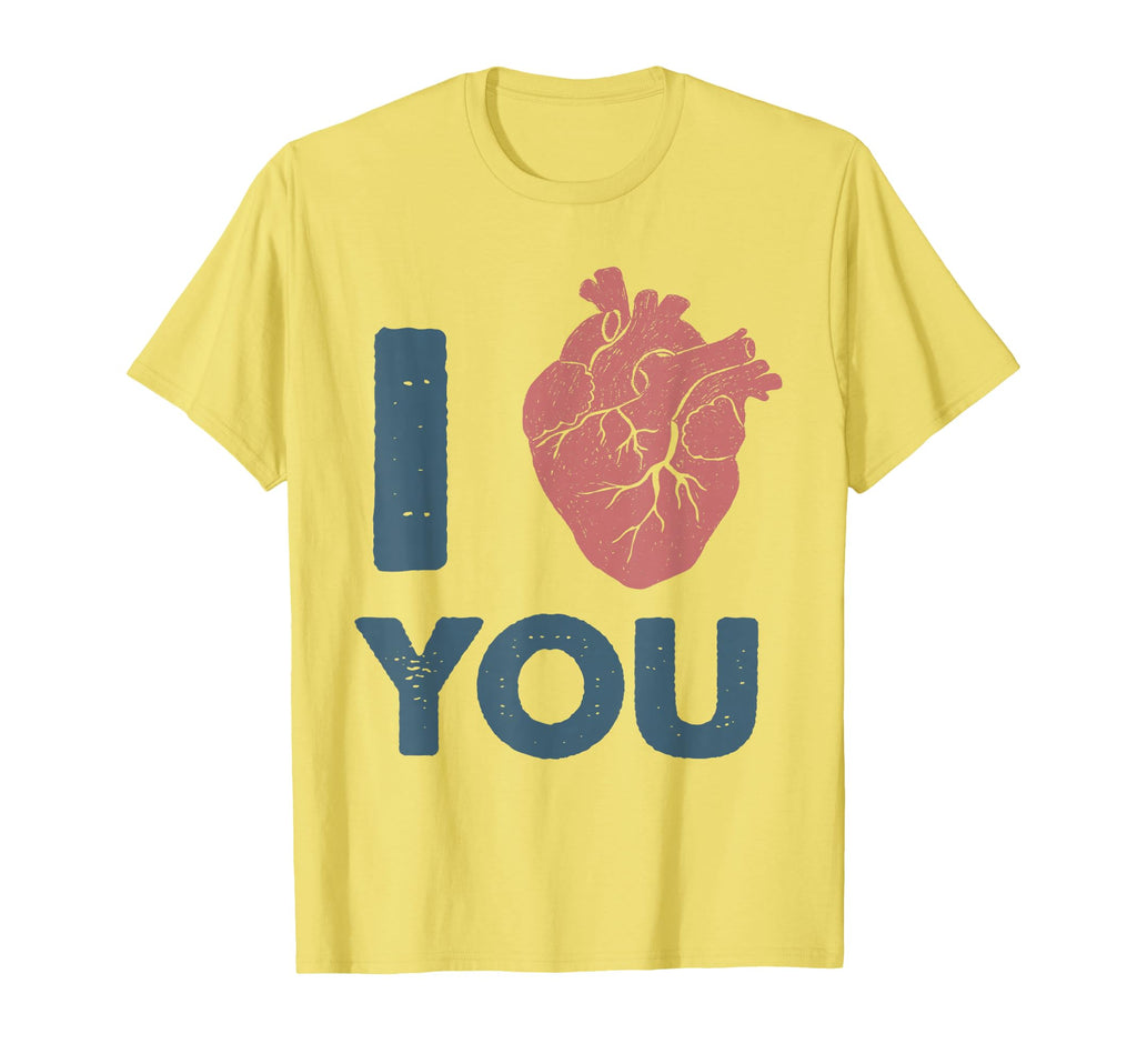 I Love You Anatomical Human Heart T-Shirt - Novelty Apparel for Adults - T-Shirt, Sweatshirt, Hoodie