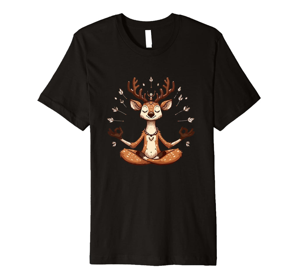 Meditation Deer Yoga Pose Relaxing T-Shirt - Custom Art Print Men Women - T-Shirt, Sweatshirt, Hoodie