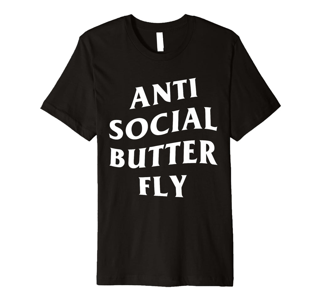Anti Social Butterfly T-Shirt - Minimalist Print Unisex - T-Shirt, Sweatshirt, Hoodie