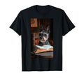 Miniature Schnauzer Reading Dog T-Shirt - Custom Art Print for Adults - T-Shirt, Sweatshirt, Hoodie