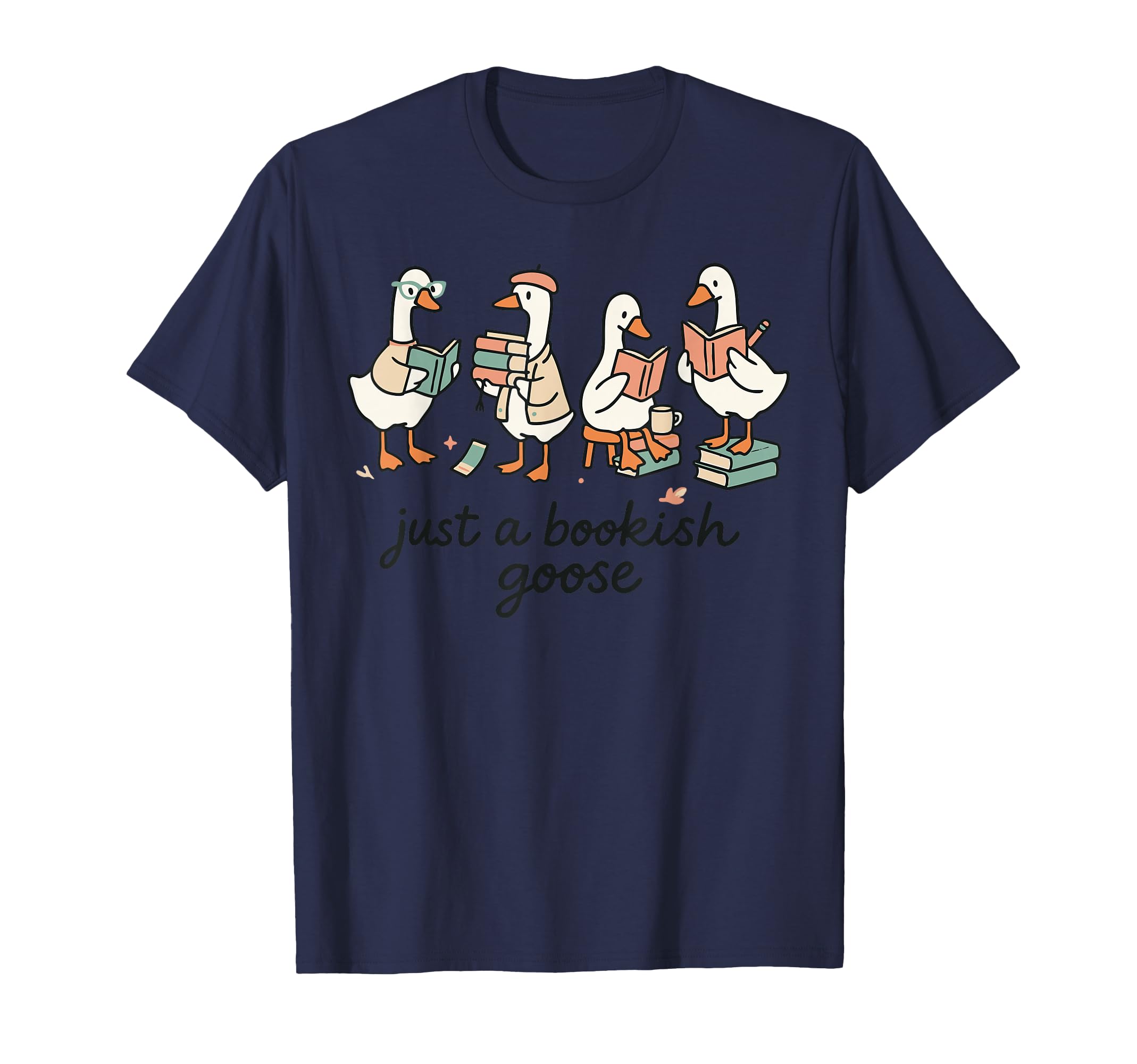 Just Bookish Goose Reading Aesthetic T-Shirt - Streetwear Style Unisex - T-Shirt, Sweatshirt, Hoodie
