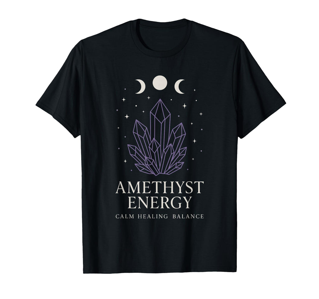 Amethyst Addict Healing Crystal Energy T-Shirt - Trendy Graphic for Adults - T-Shirt, Sweatshirt, Hoodie