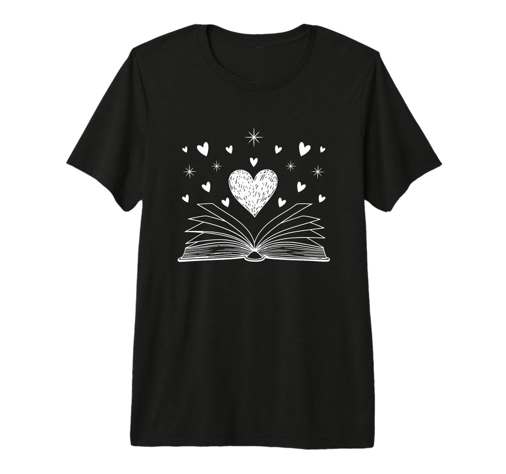 Book Lover Heart Open Book Reading T-Shirt - Aesthetic Graphic for Adults - T-Shirt, Sweatshirt, Hoodie