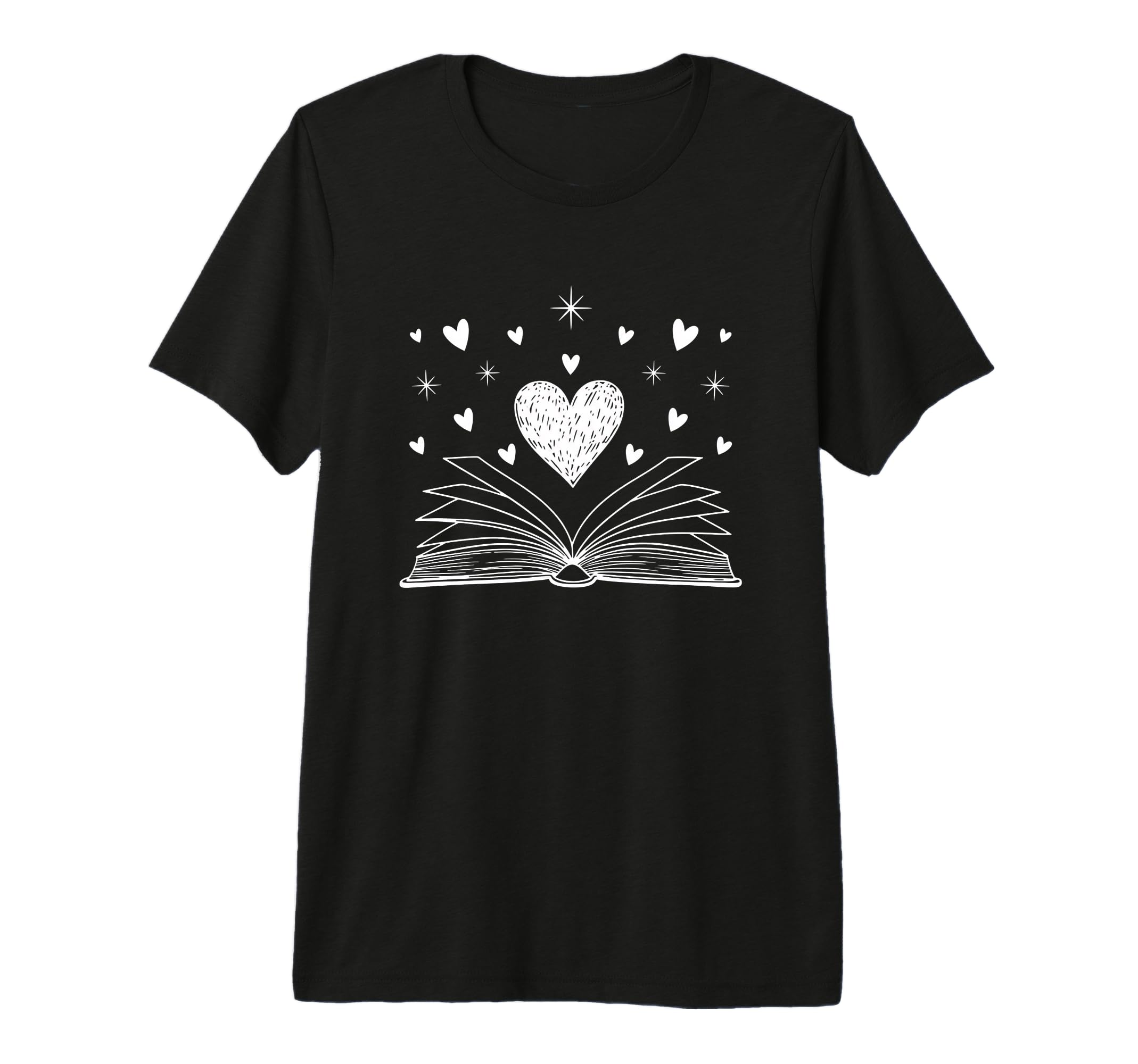 Book Lover Heart Open Book Reading T-Shirt - Aesthetic Graphic for Adults - T-Shirt, Sweatshirt, Hoodie