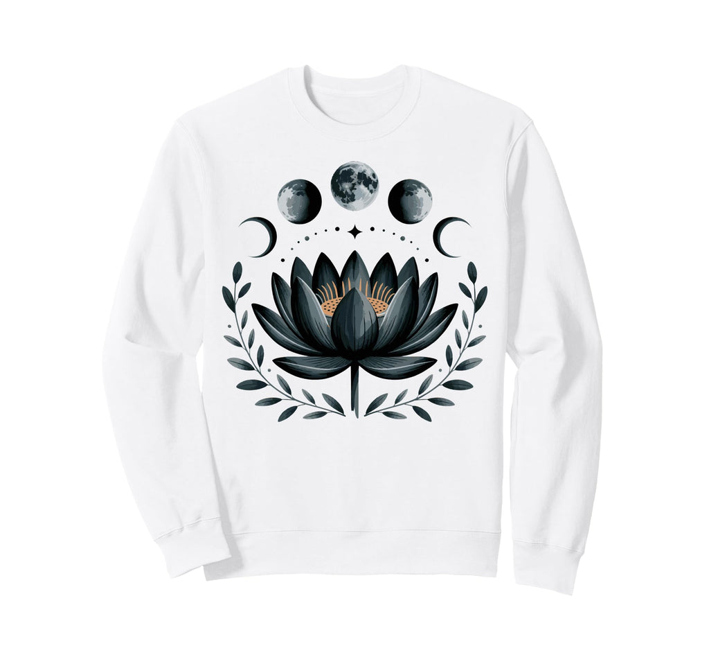 Lotus Flower Moon Phases Zen Yoga Sweatshirt - Streetwear Style for Adults - T-Shirt, Sweatshirt, Hoodie