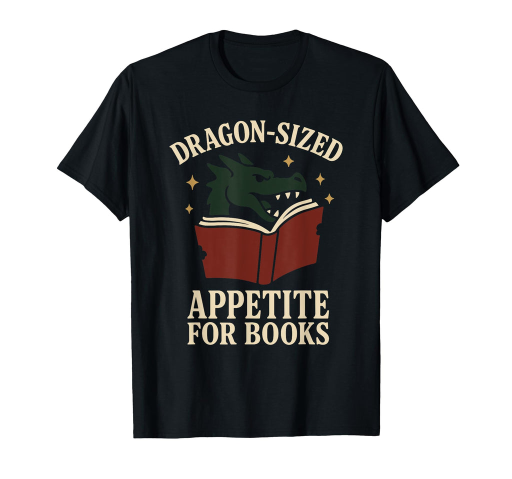 Book Dragon Fantasy Reader Cozy Reading T-Shirt - Novelty Apparel Unisex - T-Shirt, Sweatshirt, Hoodie