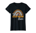 Womens Best Step Mom Ever Leopard Rainbow T-Shirt - Trendy Graphic Unisex - T-Shirt, Sweatshirt, Hoodie