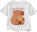 Girl's Cute Graphic Tees Capybara Short Sleeve Crew Neck T Shirts Summer Tops Size 6-16 Unisex T-shirt, Sweatshirt, Hoodie, Long Sleeve Tee - T-Shirt, Sweatshirt, Hoodie