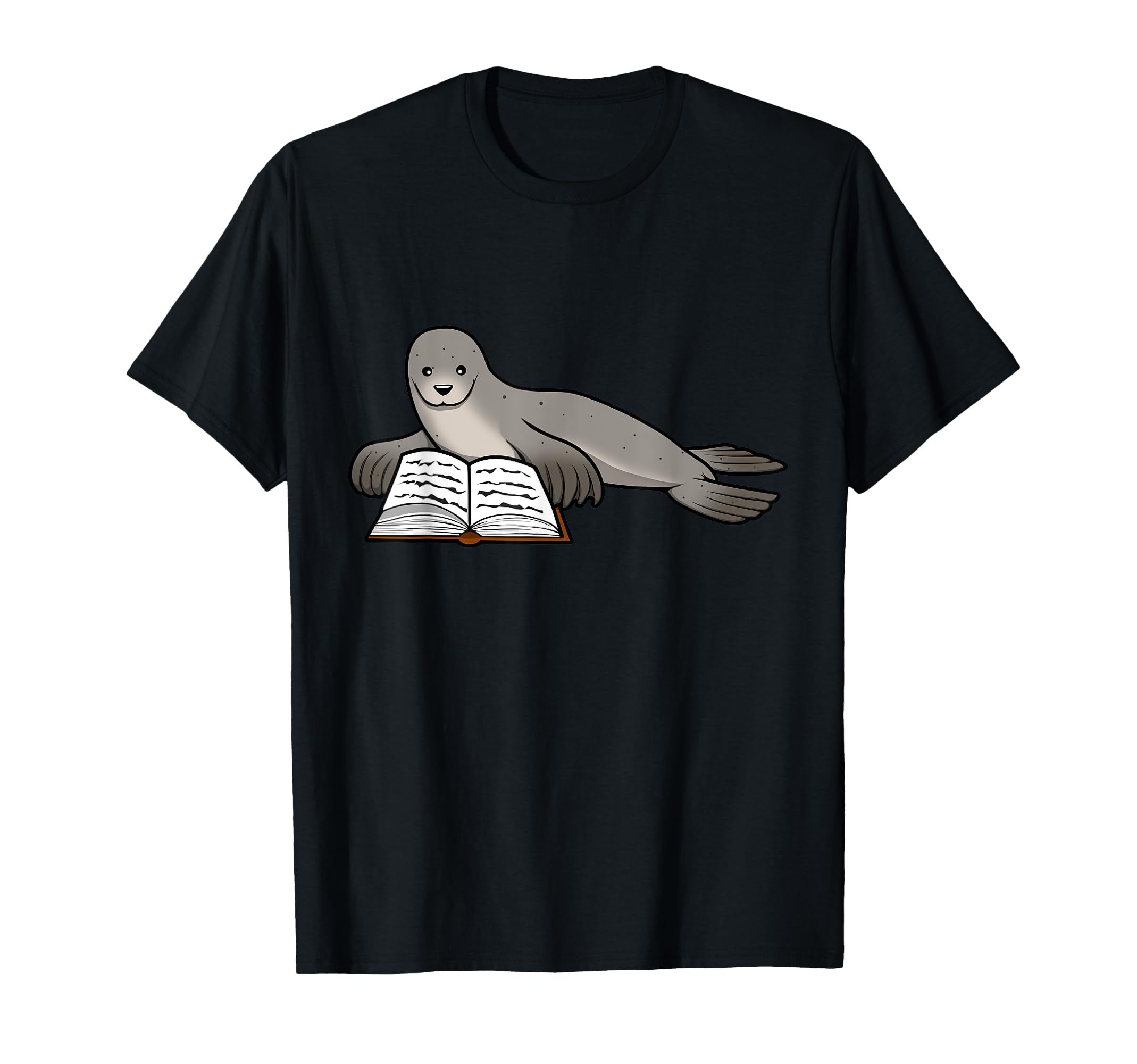 Seal Reading Books Literature Student Sea T-Shirt - Trendy Graphic Unisex - T-Shirt, Sweatshirt, Hoodie