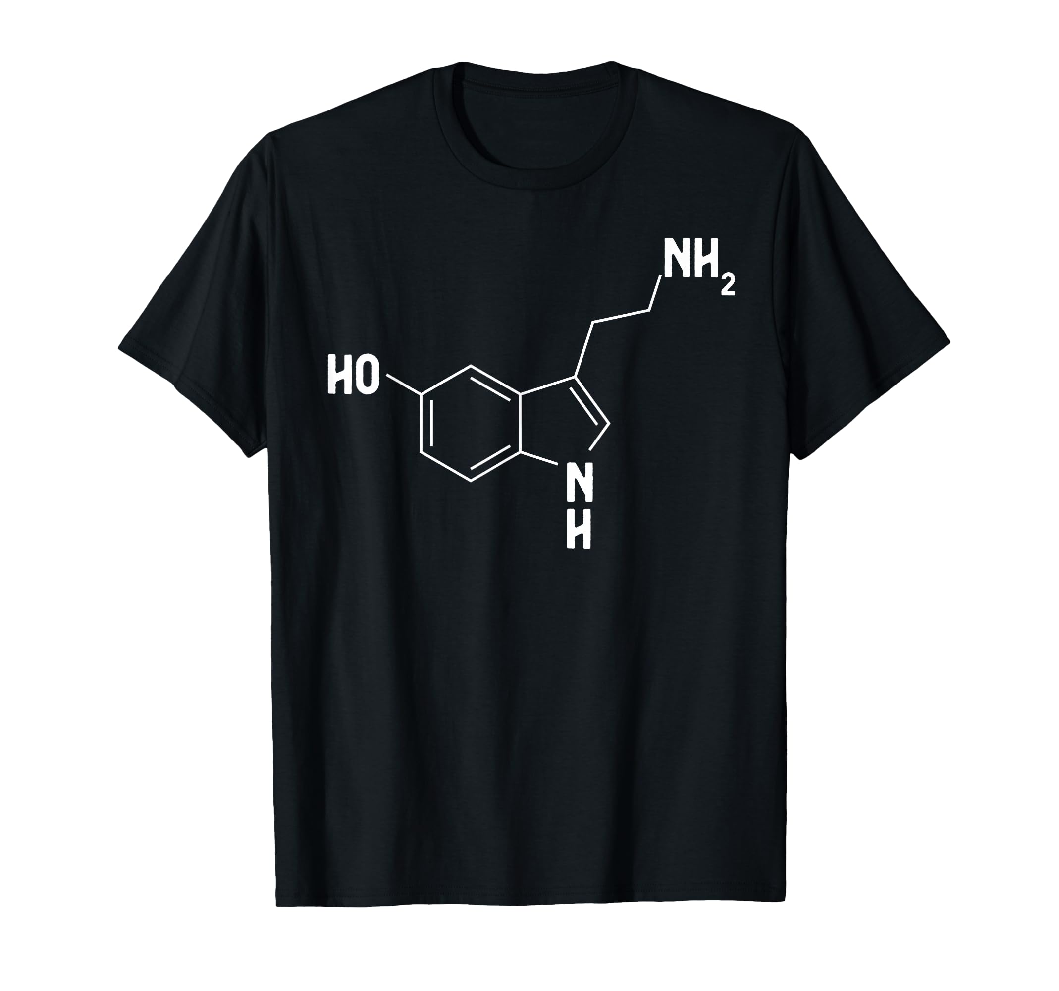 Serotonin Molecule Chemical Symbol T-Shirt - Aesthetic Graphic Men Women - T-Shirt, Sweatshirt, Hoodie