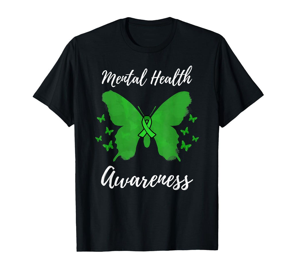 Green Ribbon Mental Health Awareness T-Shirt - Graphic Print Unisex - T-Shirt, Sweatshirt, Hoodie
