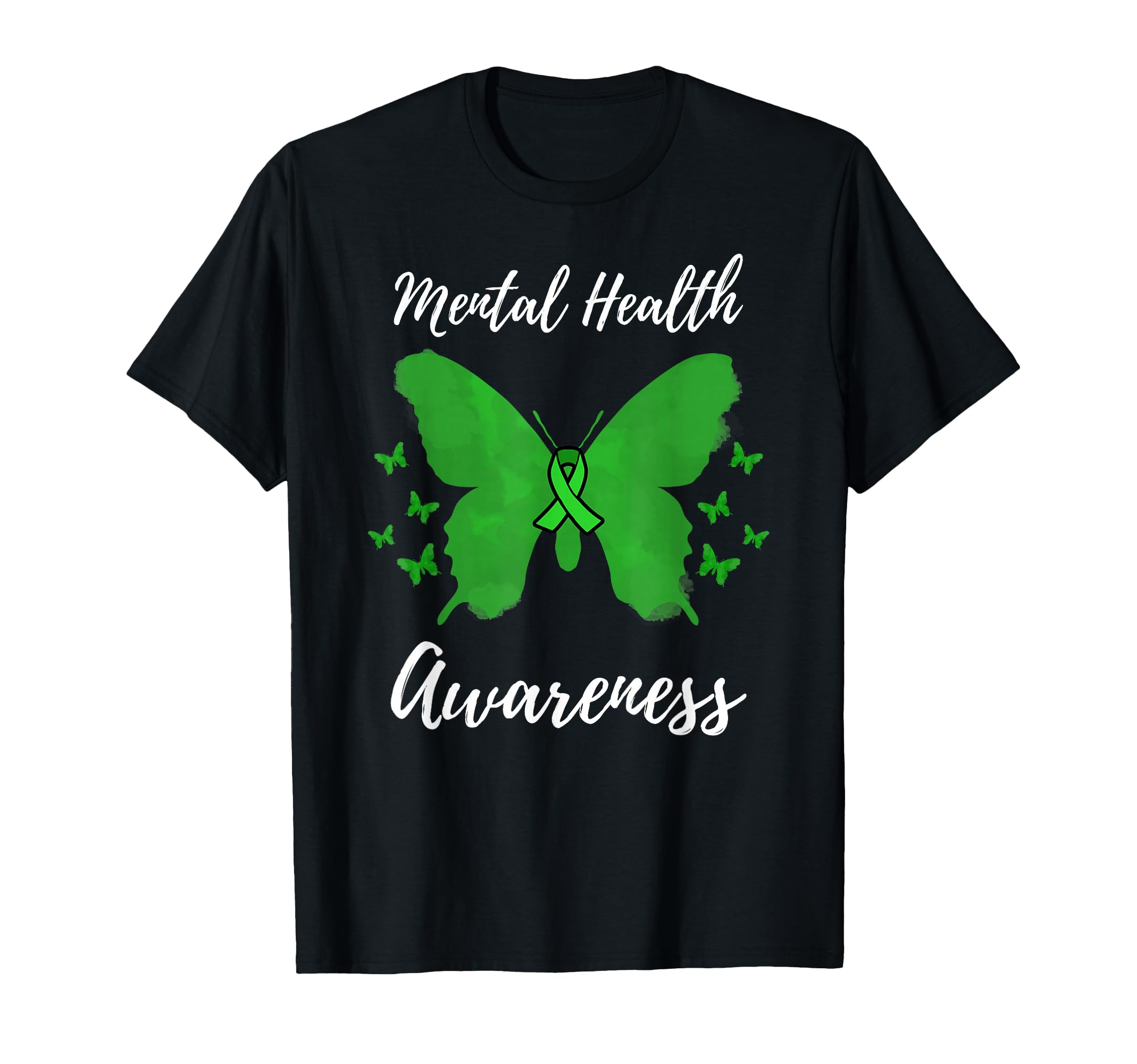 Green Ribbon Mental Health Awareness T-Shirt - Graphic Print Unisex - T-Shirt, Sweatshirt, Hoodie