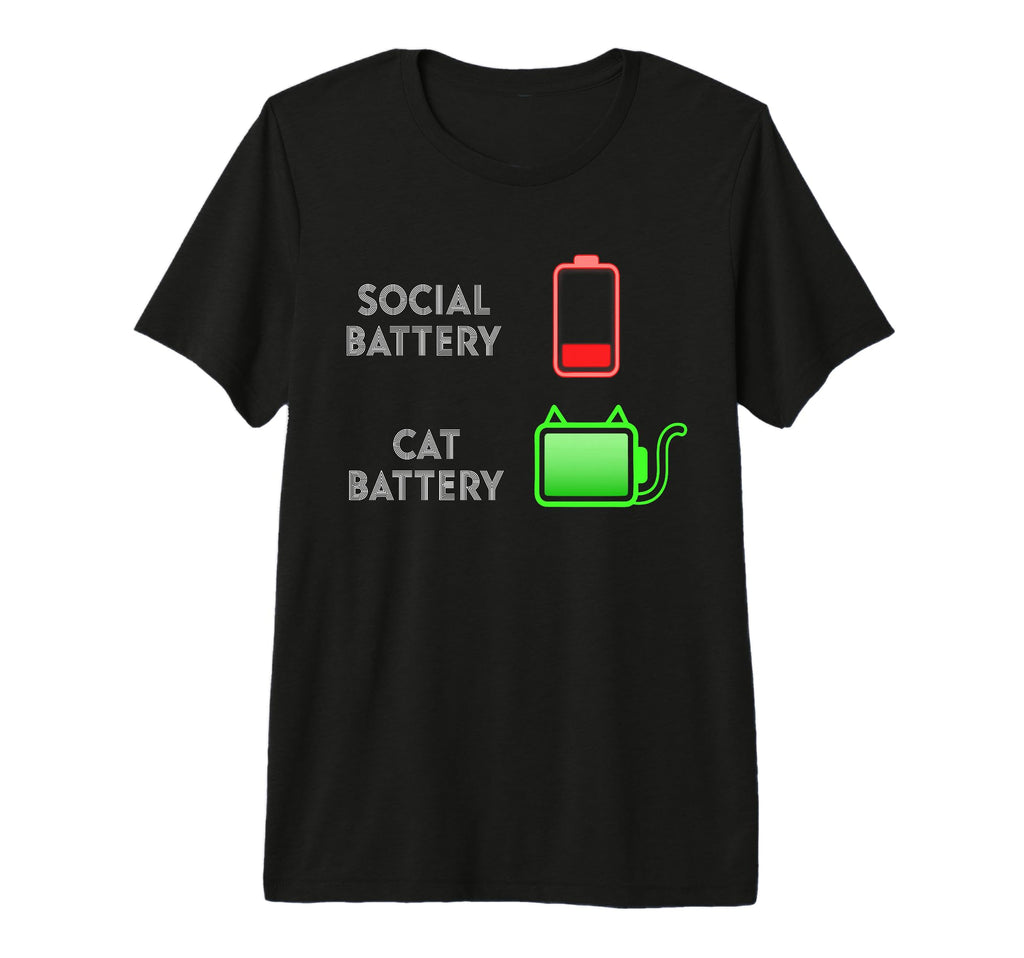 Social Battery Low Cats Battery Full T-Shirt - Aesthetic Graphic Men Women - T-Shirt, Sweatshirt, Hoodie