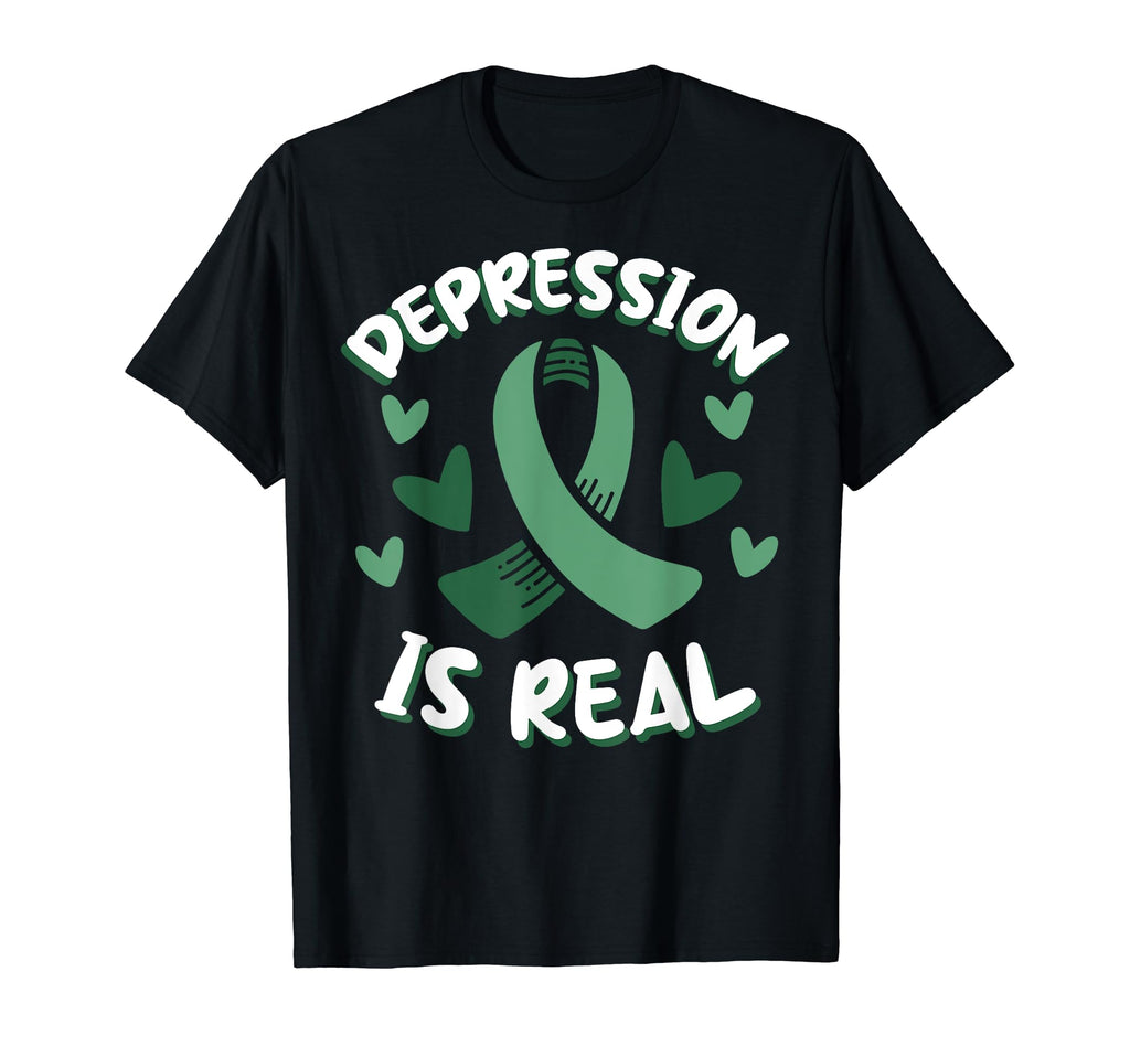 Depression Is Real Depression Mental T-Shirt - Custom Art Print Unisex - T-Shirt, Sweatshirt, Hoodie