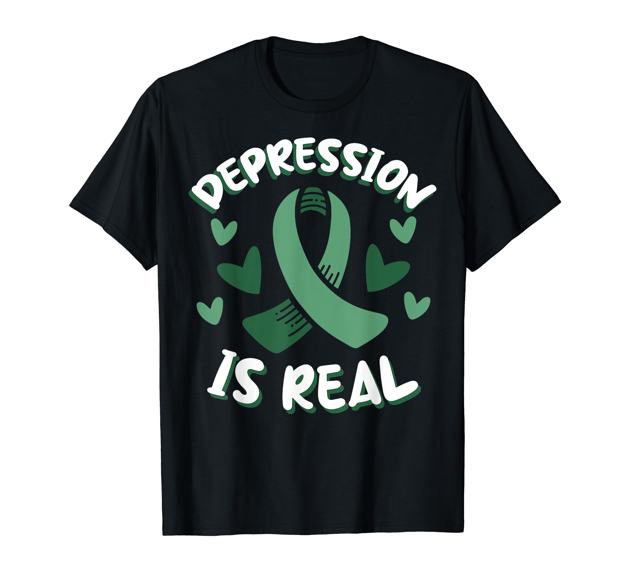 Depression Is Real Depression Mental T-Shirt - Custom Art Print Unisex - T-Shirt, Sweatshirt, Hoodie