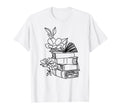 Floral Flower Book Reading Bookworm Nerd T-Shirt - Unique Graphic Unisex - T-Shirt, Sweatshirt, Hoodie