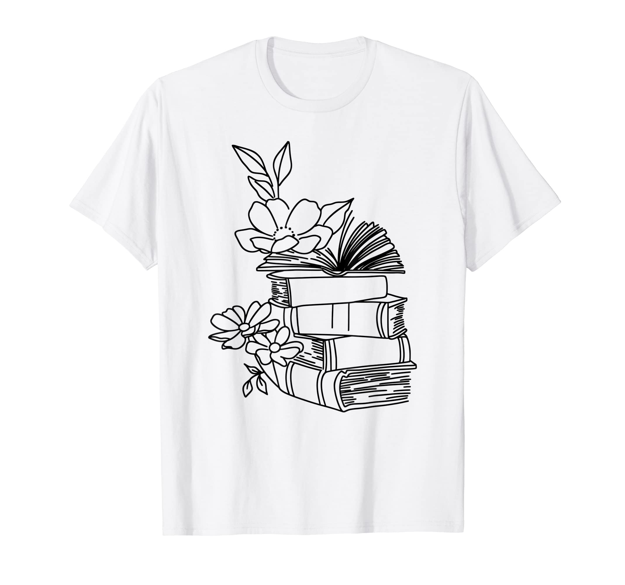 Floral Flower Book Reading Bookworm Nerd T-Shirt - Unique Graphic Unisex - T-Shirt, Sweatshirt, Hoodie