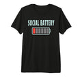 Social Battery 1 Funny Introvert Tri T-Shirt - Custom Art Print for Adults - T-Shirt, Sweatshirt, Hoodie
