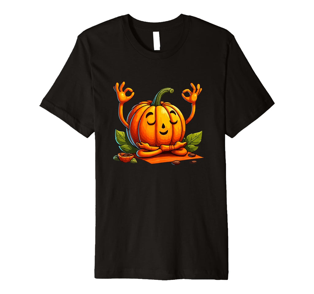 Meditation Pumpkin Yoga Pose Relaxing T-Shirt - Trendy Graphic Unisex - T-Shirt, Sweatshirt, Hoodie