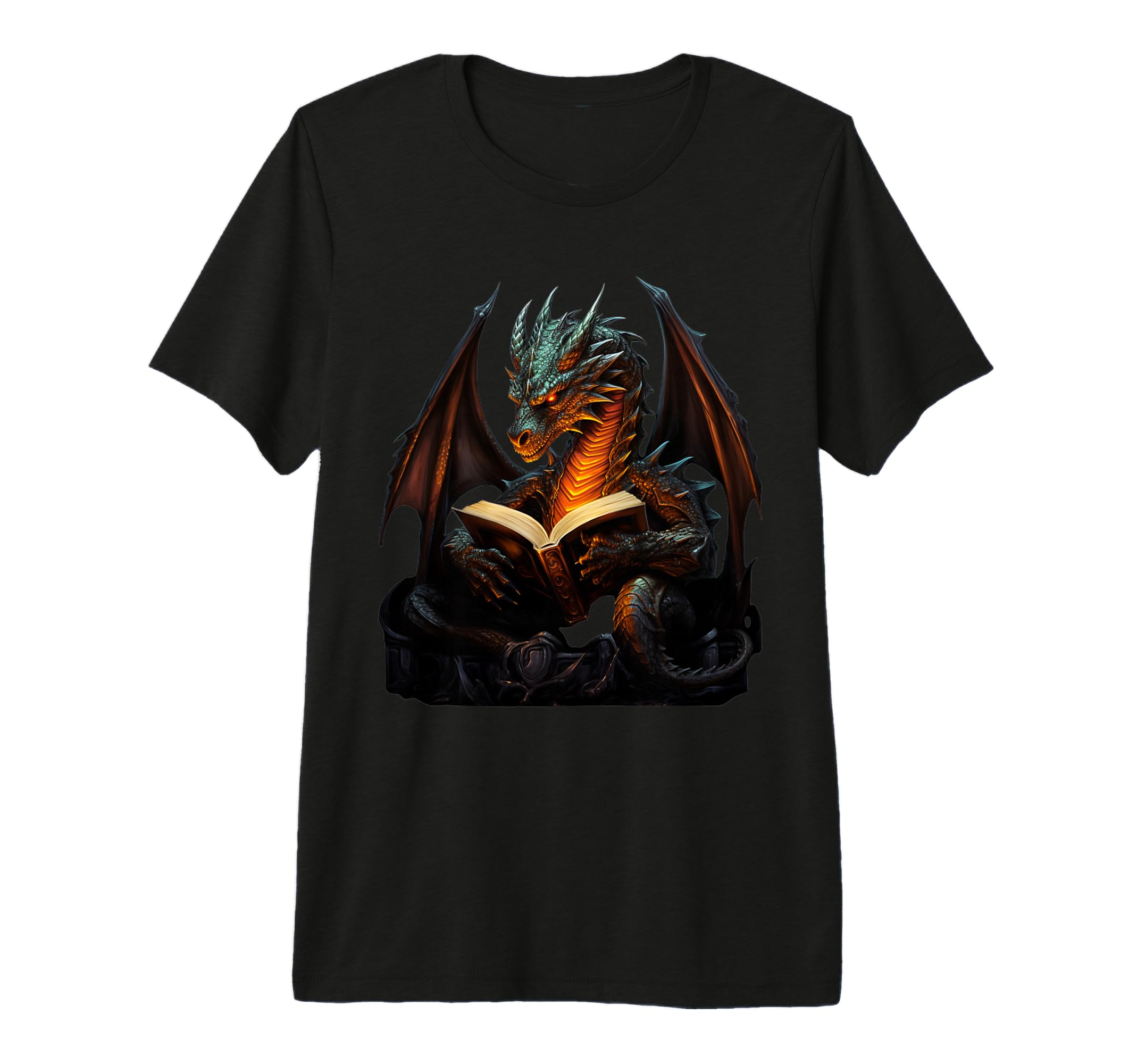Dragon Reading Book Dragon Tri Blend T-Shirt - Minimalist Print Men Women - T-Shirt, Sweatshirt, Hoodie