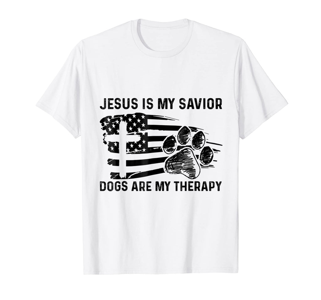 Jesus Is My Savior Dogs Are My Therapy T-Shirt - Graphic Print for Adults - T-Shirt, Sweatshirt, Hoodie