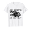 Jesus Is My Savior Dogs Are My Therapy T-Shirt - Graphic Print for Adults - T-Shirt, Sweatshirt, Hoodie