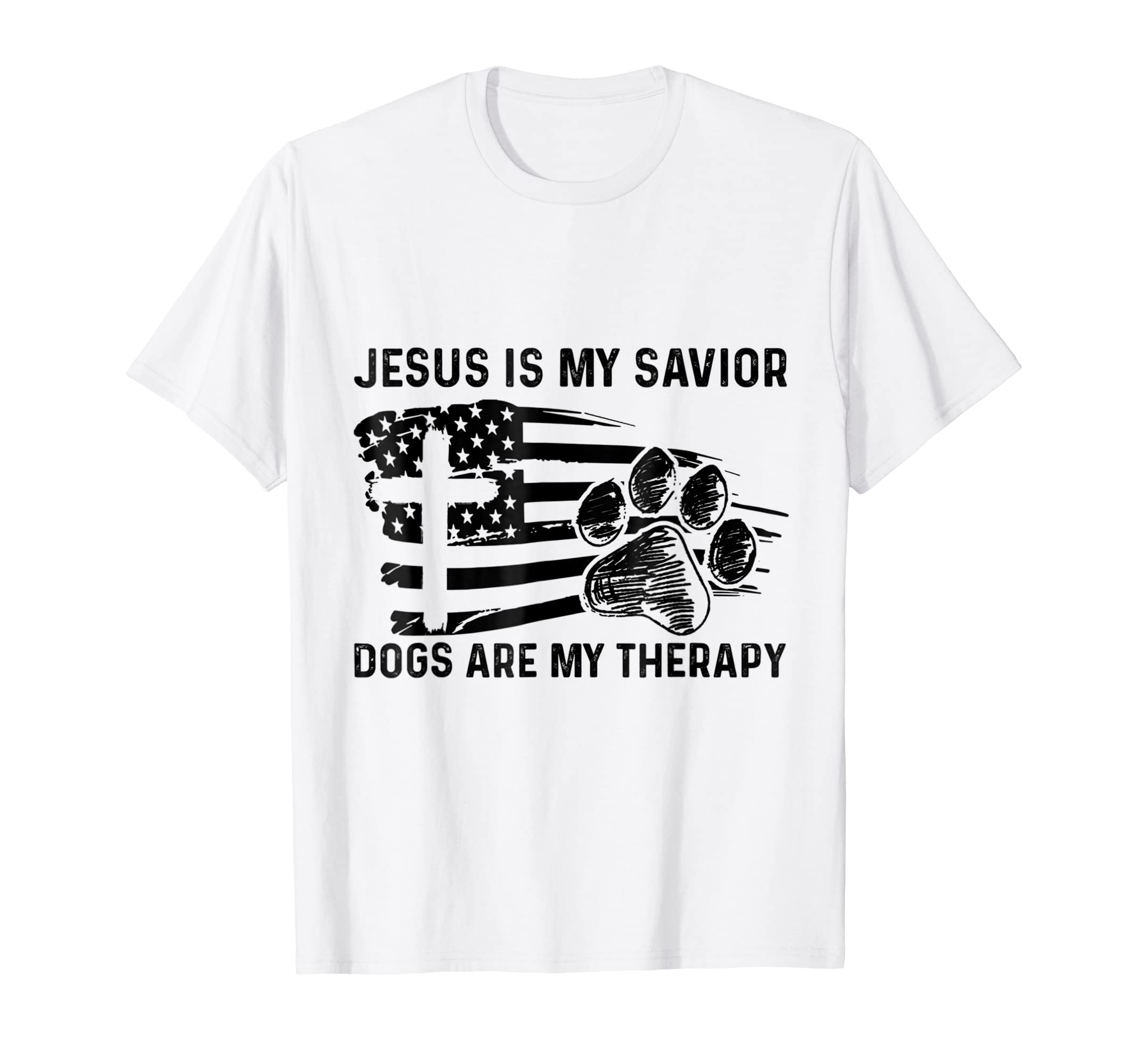 Jesus Is My Savior Dogs Are My Therapy T-Shirt - Graphic Print for Adults - T-Shirt, Sweatshirt, Hoodie