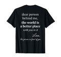 You Are Enough Dear Person Behind T-Shirt - Fun Novelty Design for Adults - T-Shirt, Sweatshirt, Hoodie