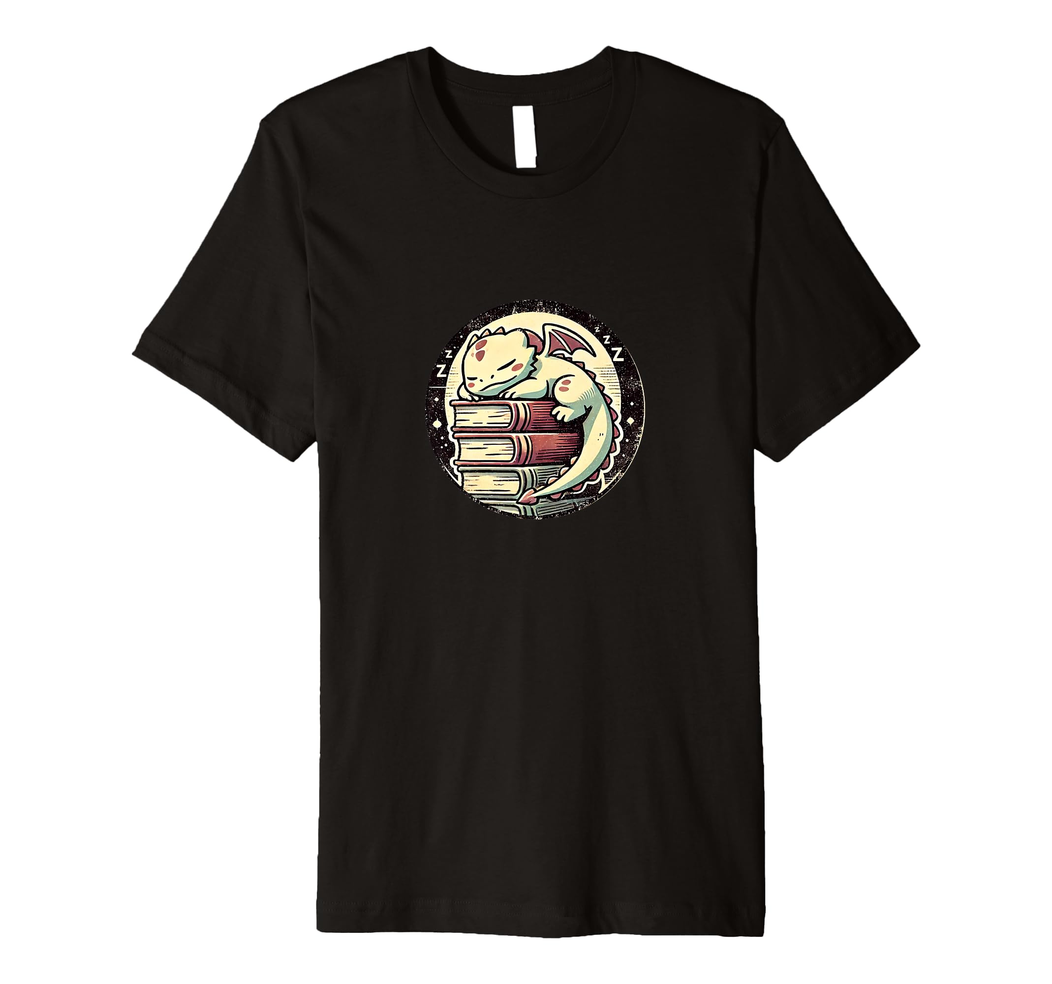 Sleeping Dragon Books Illustration T-Shirt - Trendy Graphic for Adults - T-Shirt, Sweatshirt, Hoodie