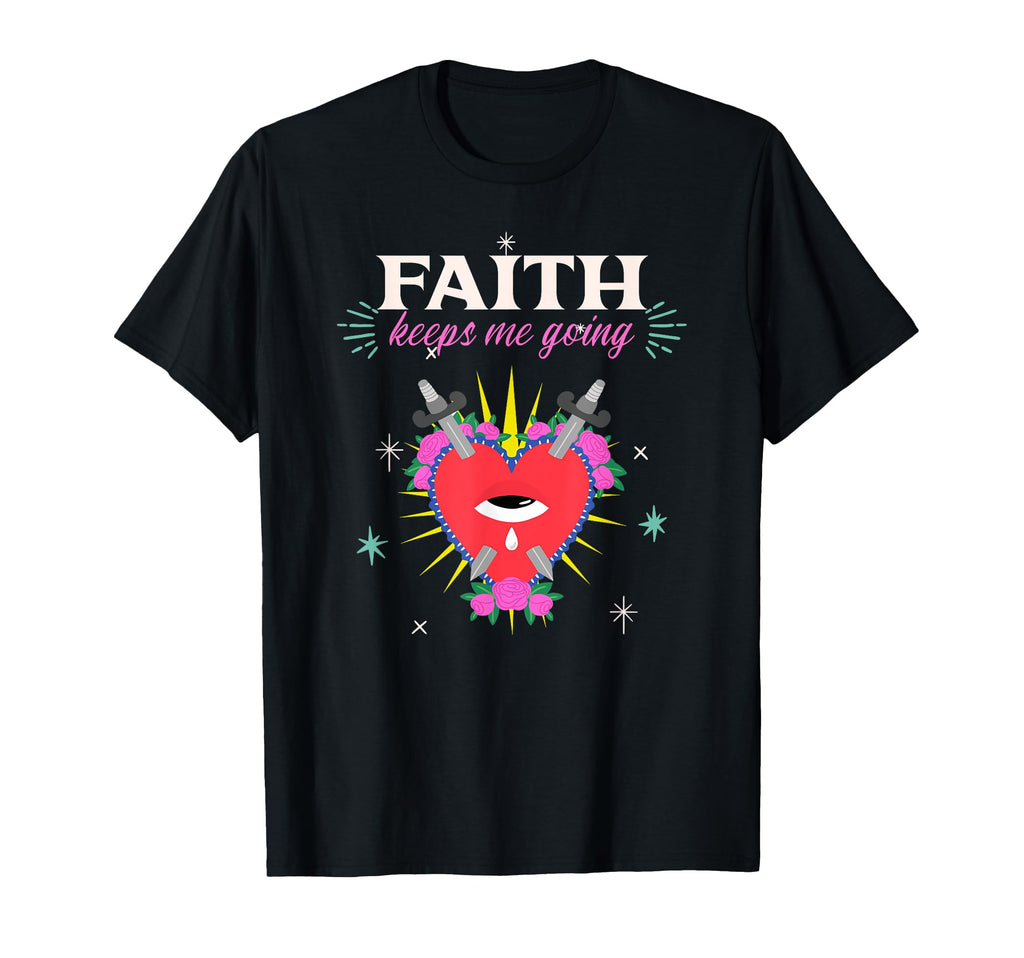 Faith Keeps Me Going Heart T-Shirt - Casual Everyday Wear for Adults - T-Shirt, Sweatshirt, Hoodie
