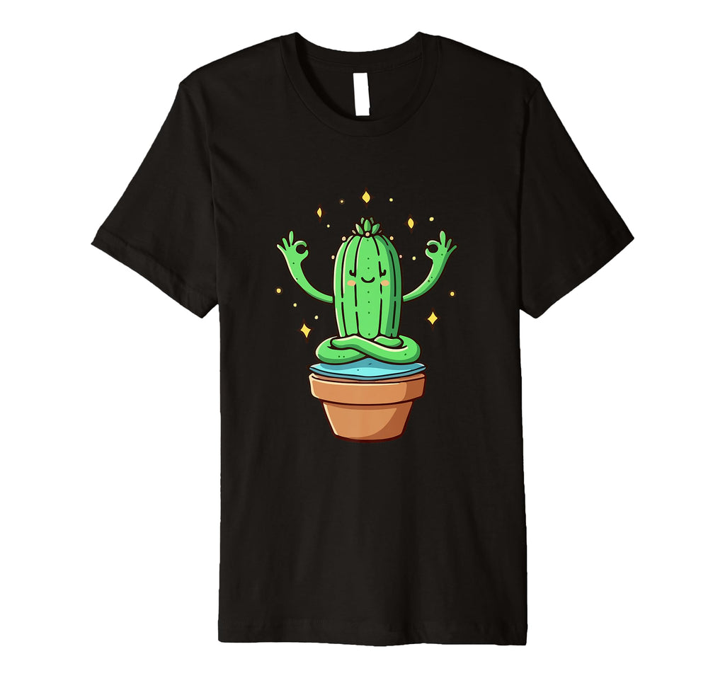 Meditation Cactus Yoga Pose Relaxing T-Shirt - Trendy Graphic Men Women - T-Shirt, Sweatshirt, Hoodie