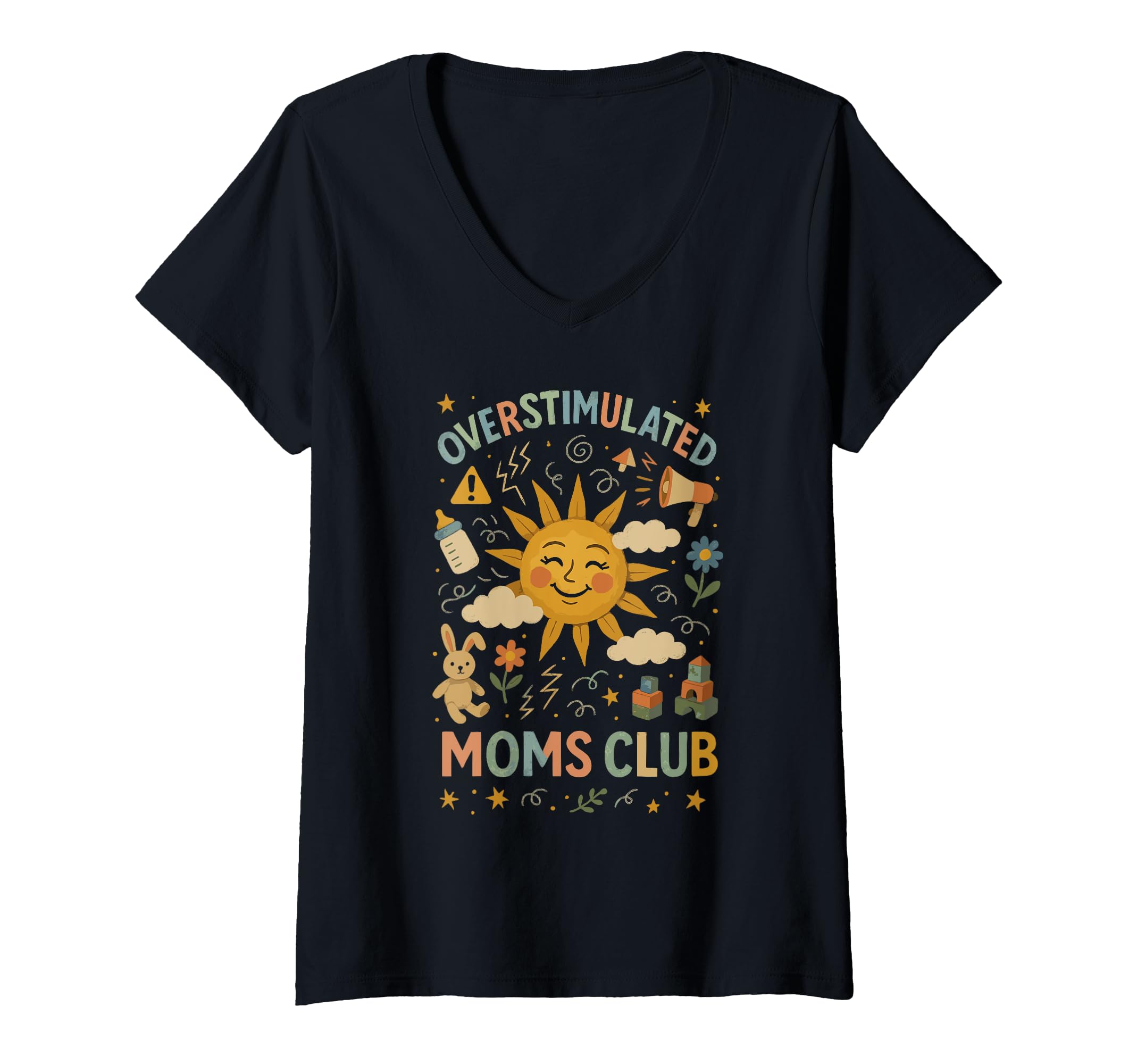 Moms Club Groovy Overstimulated Hoodie - Streetwear Style Men Women - T-Shirt, Sweatshirt, Hoodie