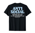 Anti Social Please Dont Talk To Me T-Shirt - Custom Art Print for Adults - T-Shirt, Sweatshirt, Hoodie