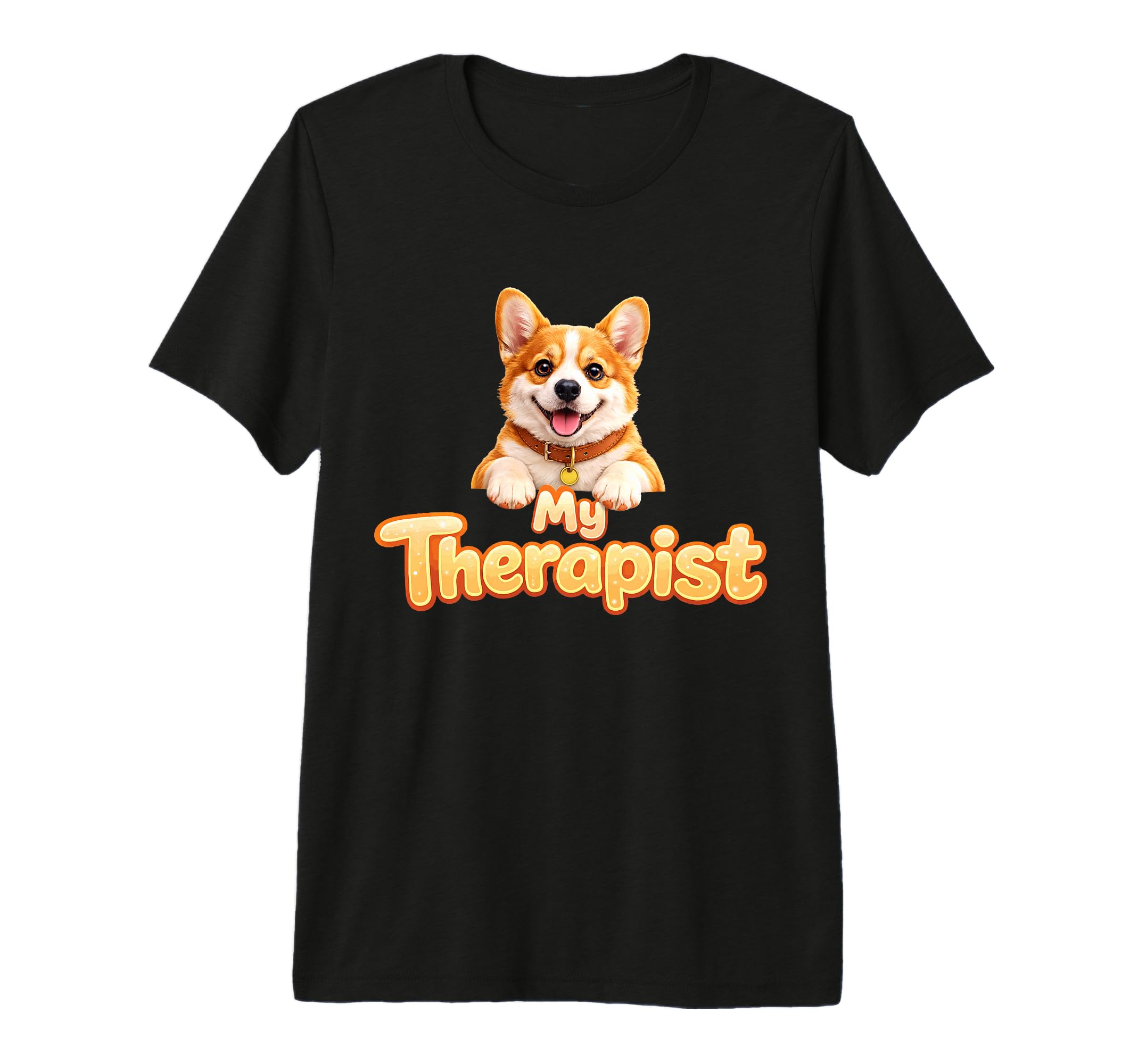 Corgi My Therapist Tri Blend T-Shirt - Minimalist Print Men Women - T-Shirt, Sweatshirt, Hoodie