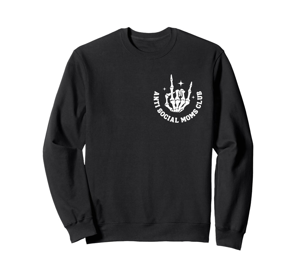 Anti Social Moms Club Groovy Funny Sweatshirt - Novelty Apparel for Adults - T-Shirt, Sweatshirt, Hoodie