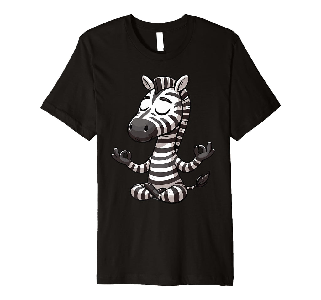 Meditation Zebra Yoga Pose Relaxing Animal T-Shirt - Unique Graphic Unisex - T-Shirt, Sweatshirt, Hoodie
