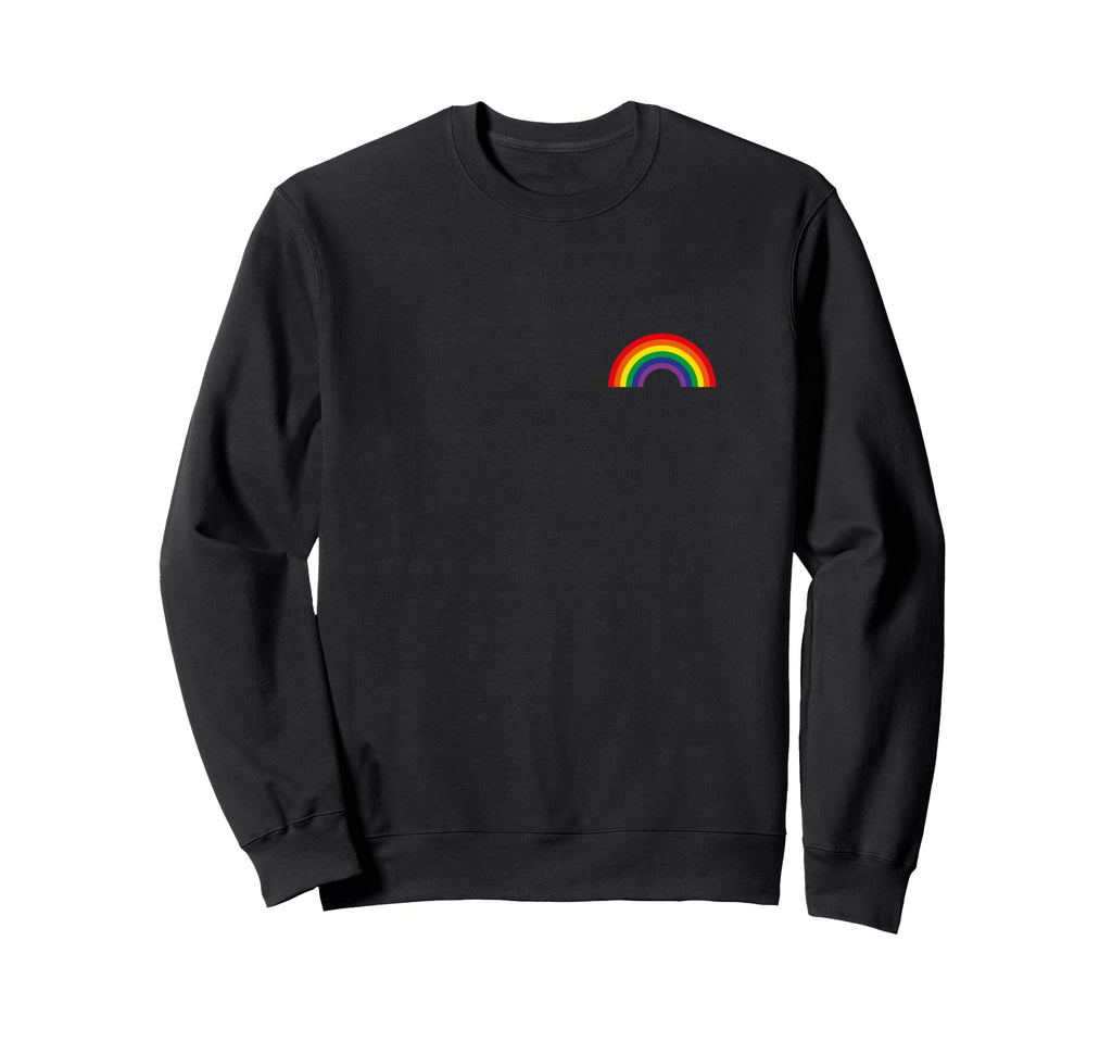 Subtle Gay Pride Small Rainbow Flag Sweatshirt - Novelty Apparel Unisex - T-Shirt, Sweatshirt, Hoodie