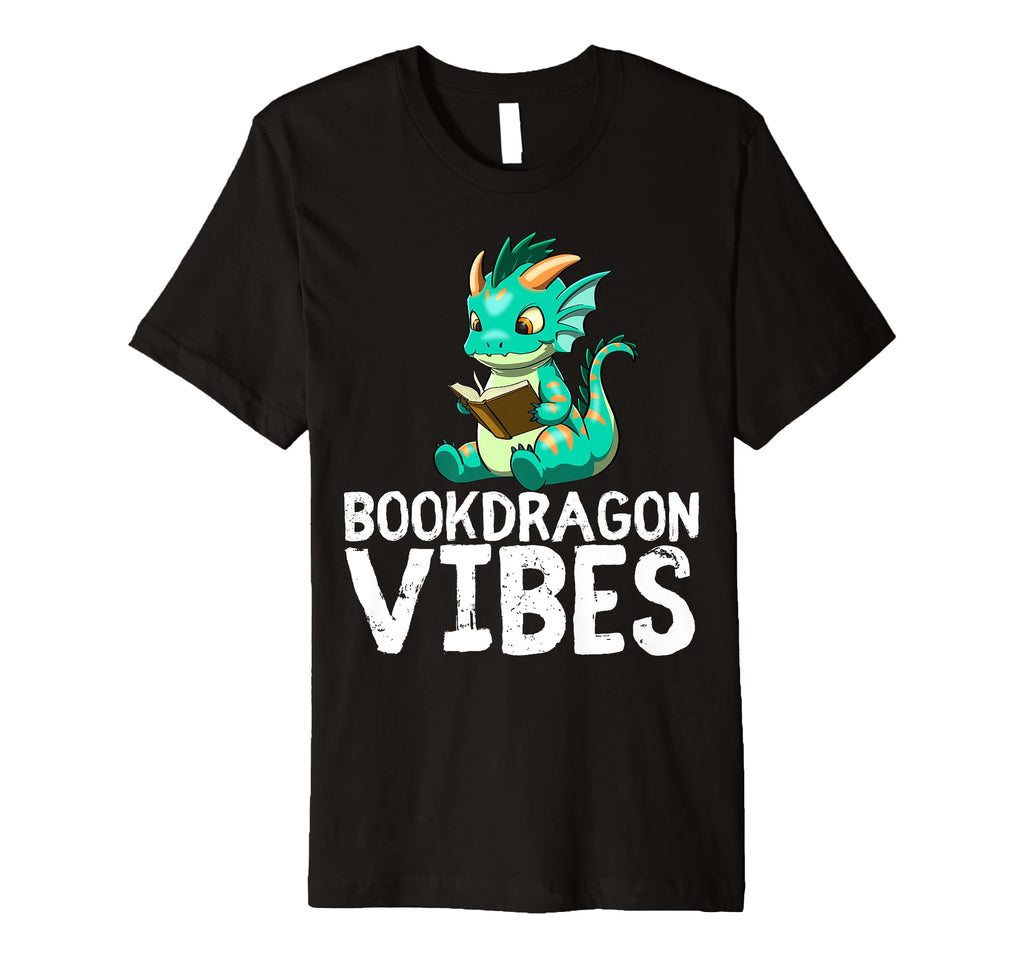 Dragon Reading Book Worm Nerd School T-Shirt - Fun Novelty Design Unisex - T-Shirt, Sweatshirt, Hoodie