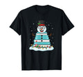 Book Snowman Stack Reading Holiday T-Shirt - Minimalist Print Unisex - T-Shirt, Sweatshirt, Hoodie