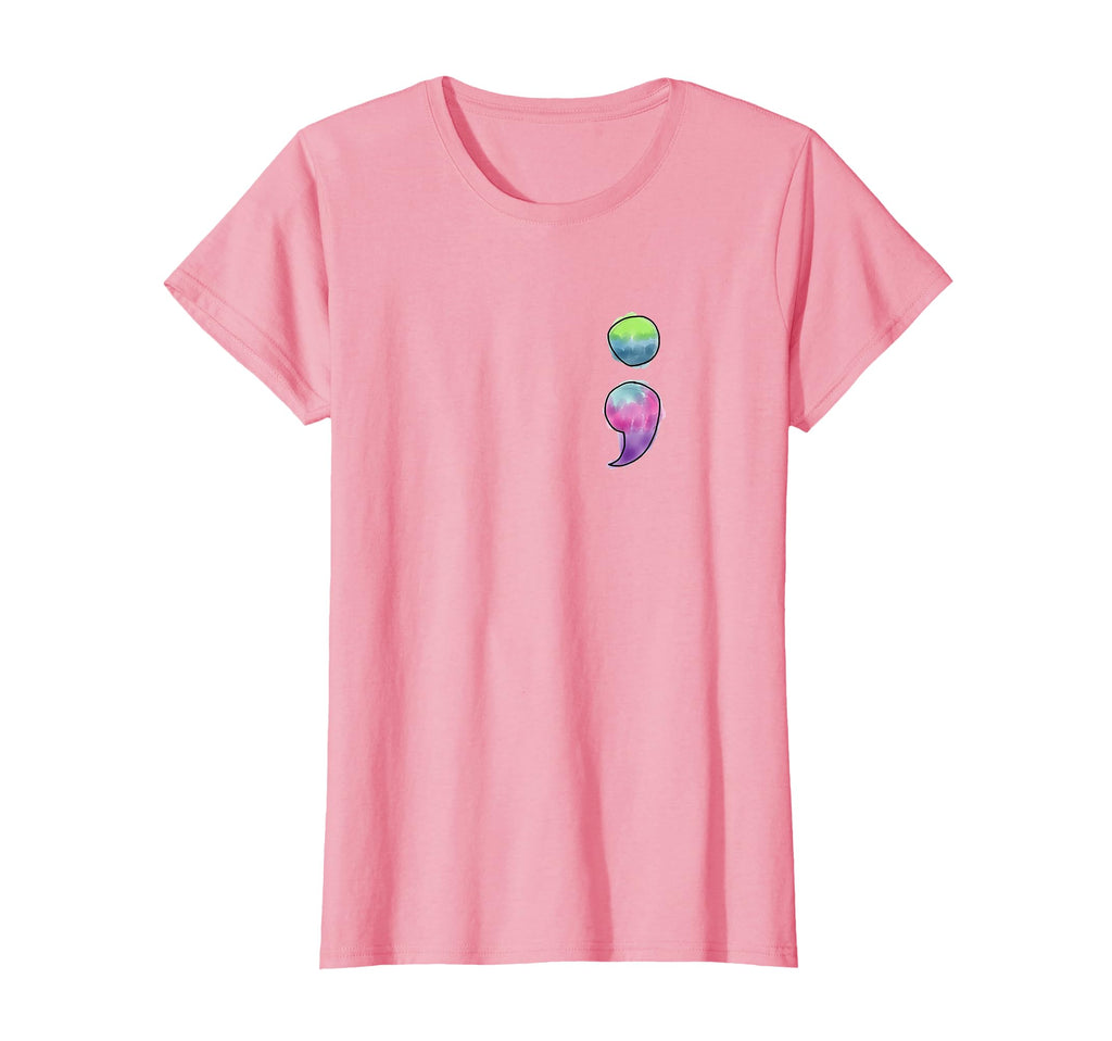Womens Semicolon Project Watercolor T-Shirt - Aesthetic Graphic Men Women - T-Shirt, Sweatshirt, Hoodie