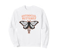 Antisocial Butterfly Introvert Moth Sweatshirt - Trendy Graphic for Adults - T-Shirt, Sweatshirt, Hoodie