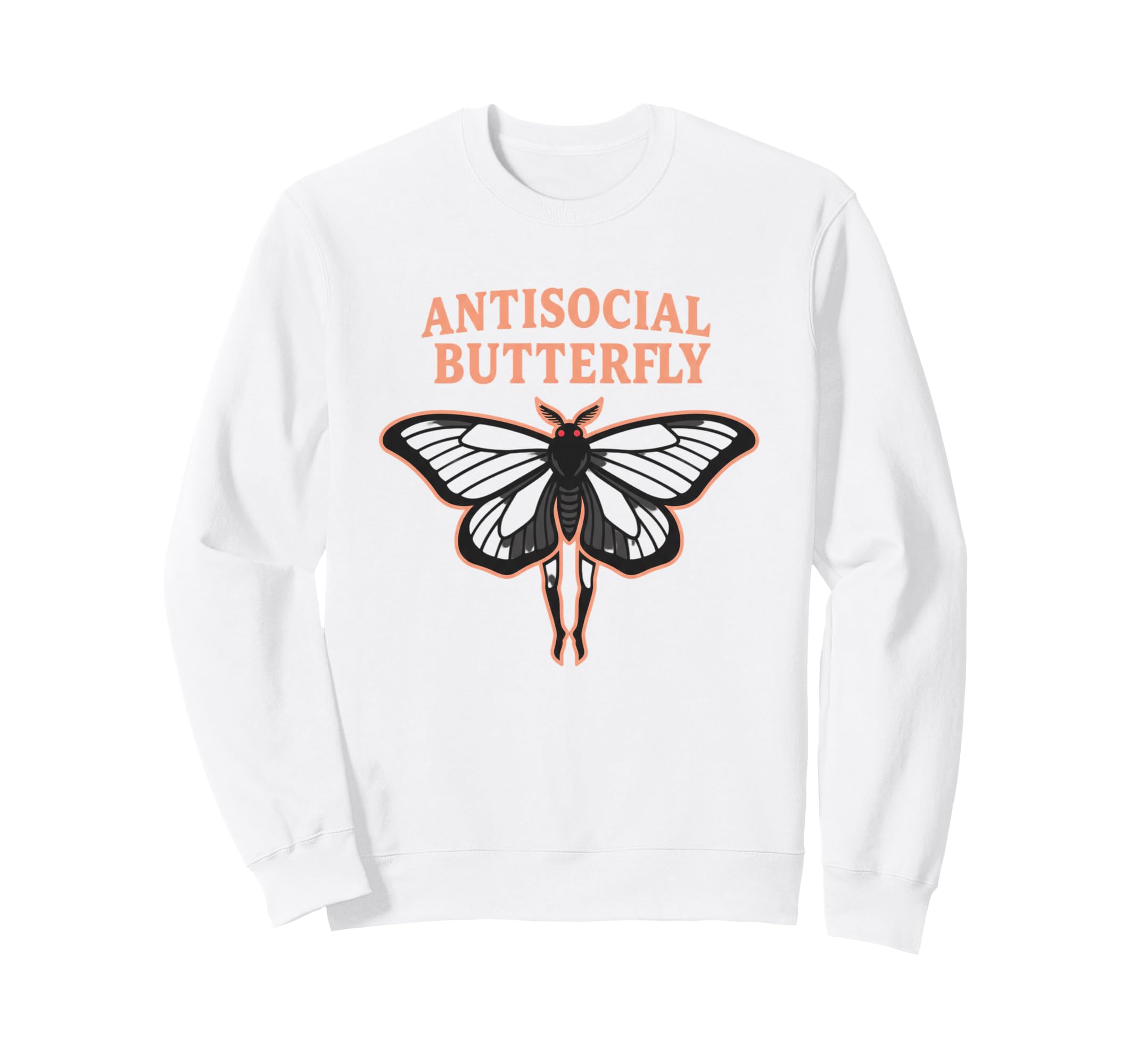 Antisocial Butterfly Introvert Moth Sweatshirt - Trendy Graphic for Adults - T-Shirt, Sweatshirt, Hoodie
