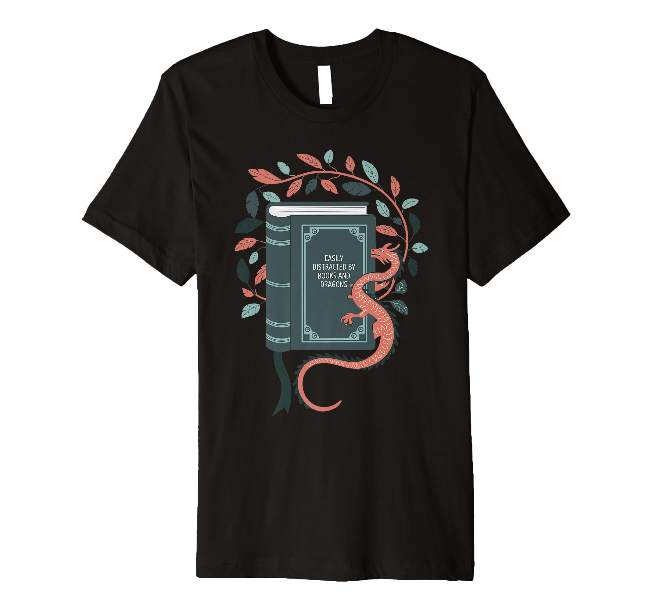 Easily Distracted Dragons And Books T-Shirt - Novelty Apparel for Adults - T-Shirt, Sweatshirt, Hoodie