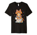 Cat Reading Book Lover Bookworm T-Shirt - Fun Novelty Design Men Women - T-Shirt, Sweatshirt, Hoodie