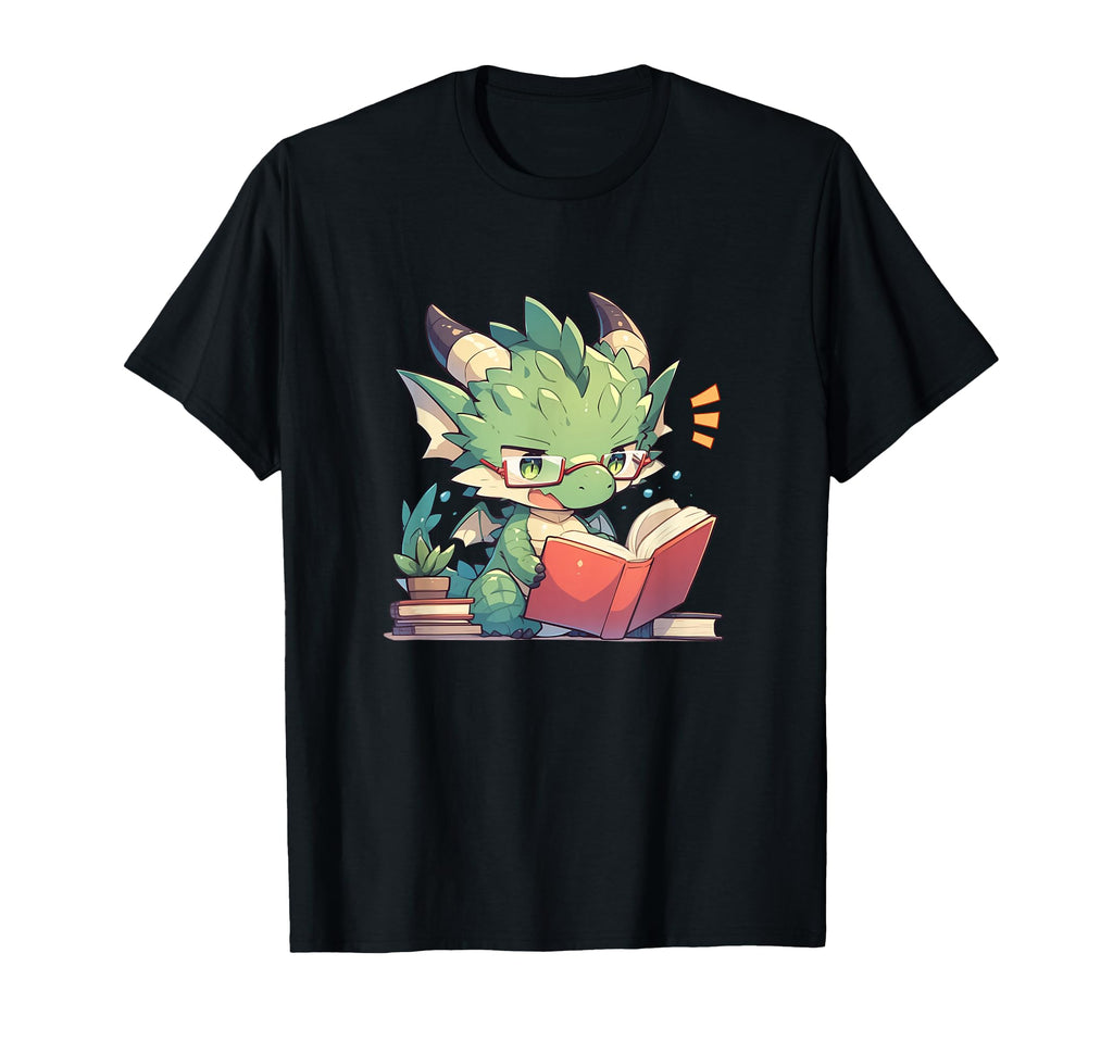 Dragon Reading Book Dragon School T-Shirt - Fun Novelty Design Men Women - T-Shirt, Sweatshirt, Hoodie
