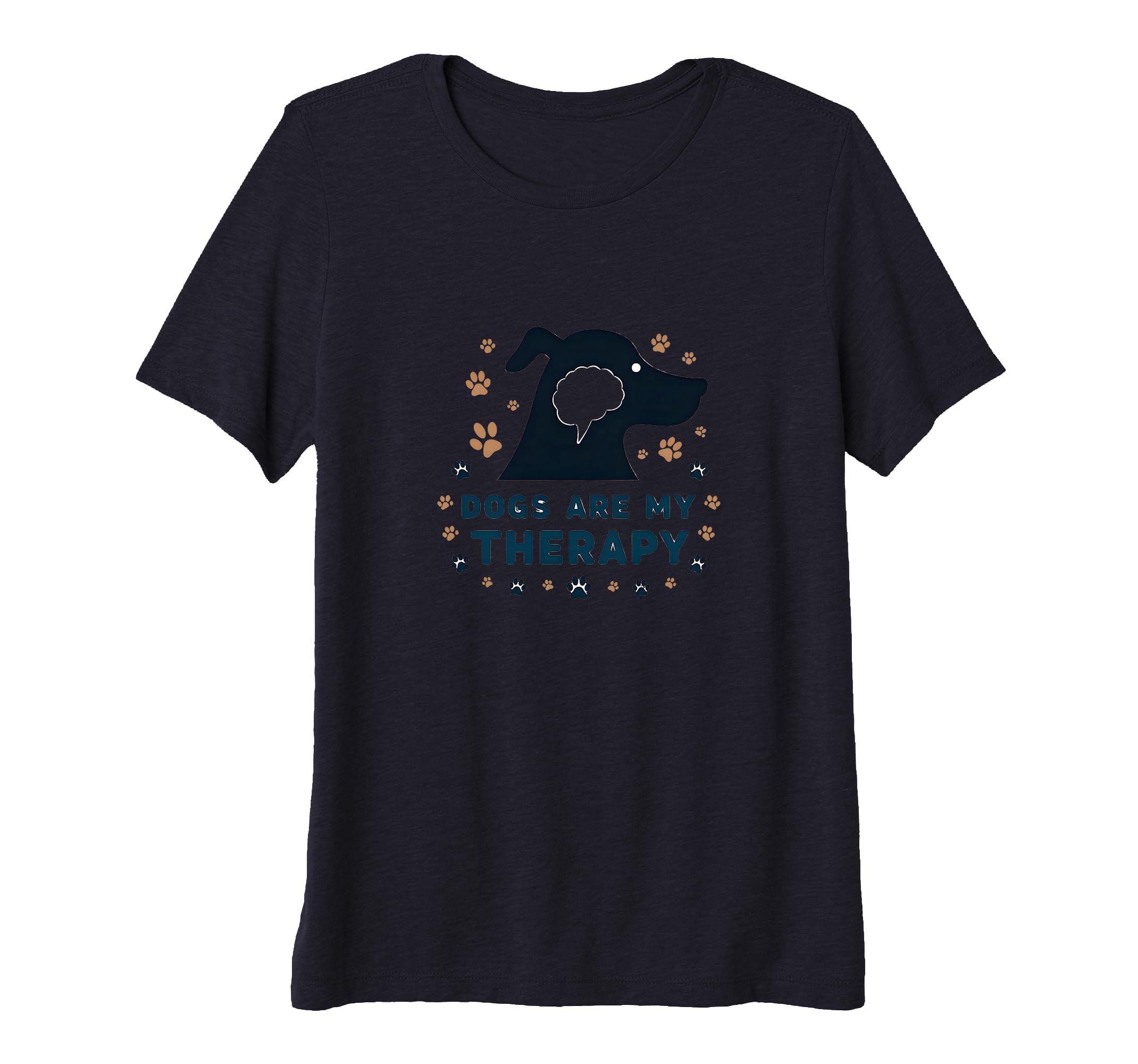 Dogs Are My Therapy Pet Lover Paw Womens T-Shirt - Minimalist Print Unisex - T-Shirt, Sweatshirt, Hoodie