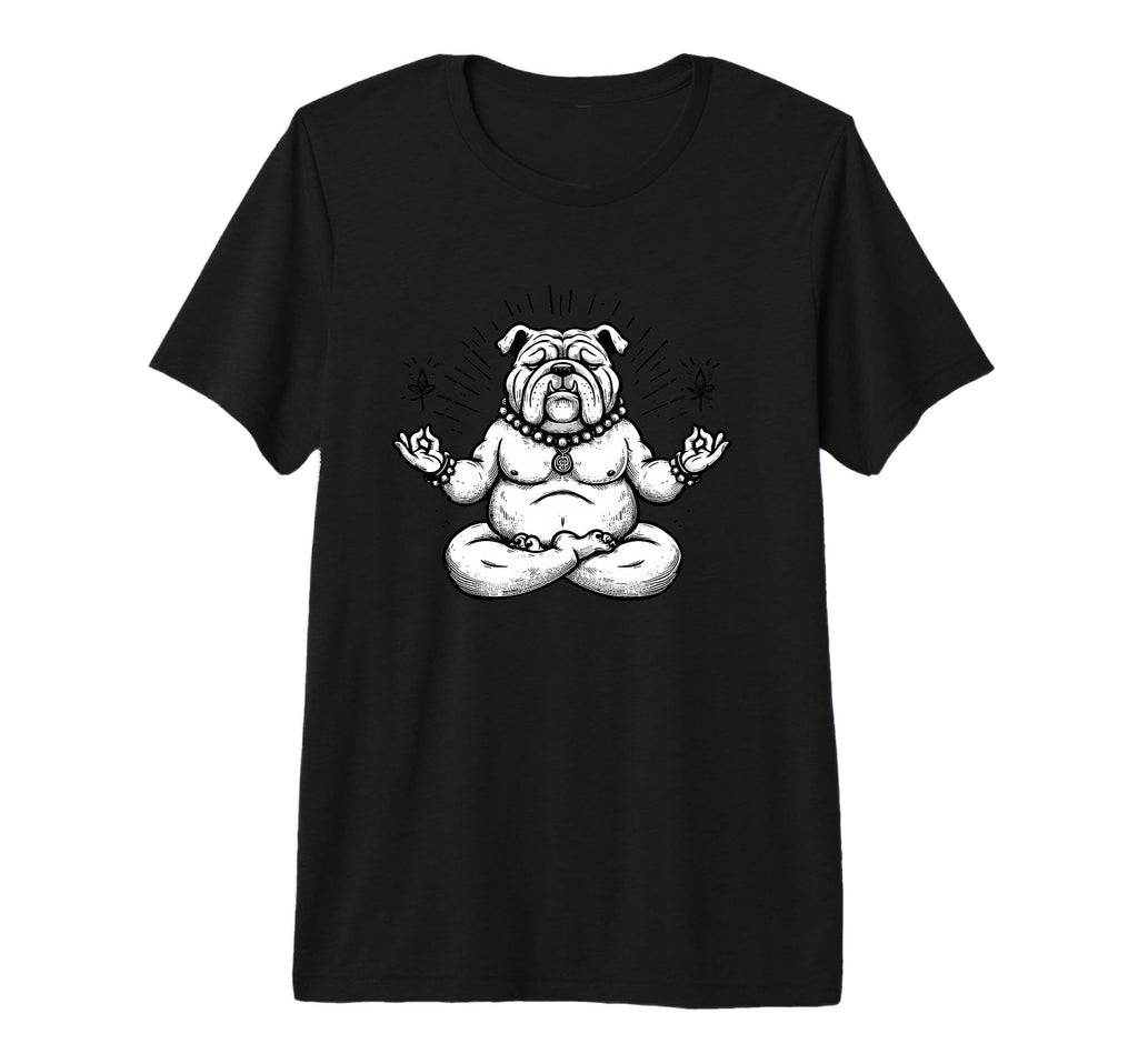 Meditation Bulldog Yoga Pose Relaxing T-Shirt - Aesthetic Graphic Unisex - T-Shirt, Sweatshirt, Hoodie